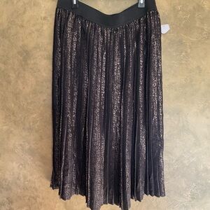 Cleo Brocade Leopard Pleated Maxi Skirt